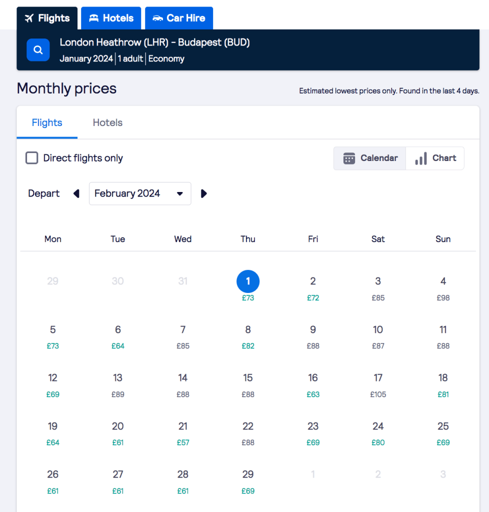 Skyscanner booking site